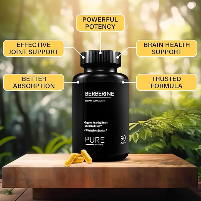Ultra High Strength Berberine HCL 1200mg Supplements | 90 Vegan Capsules | Organic Berberine Supplement for Metabolic Support and Overall Health | Perfect for Men and Women - Made in USA
