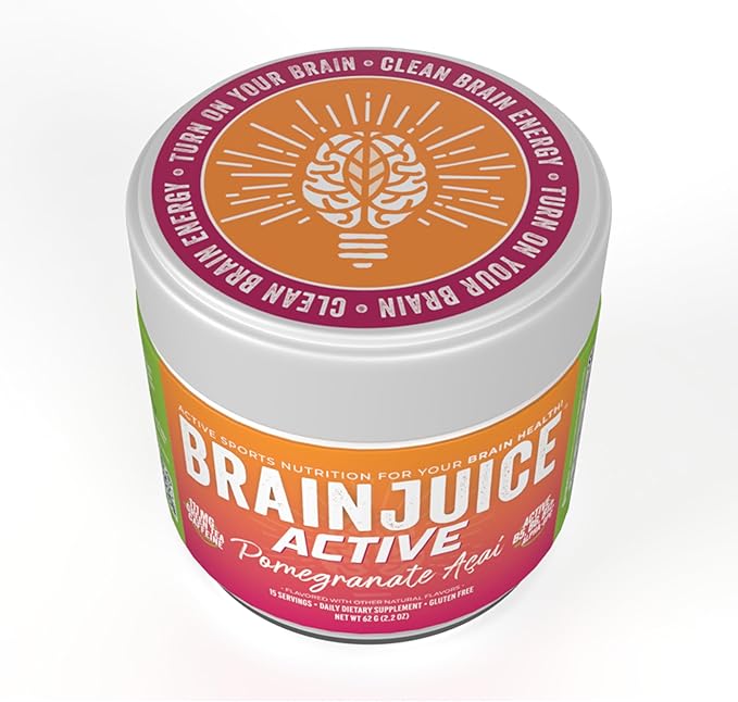 BrainJuice Active Pomegranate Acai Daily BrainPower Mix - 15 Servings