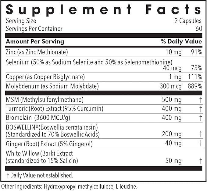Allergy Research Group InflaMed Joint Health Supplement - Joint Support Supplement for Men & Women, Molybdenum, Turmeric, MSM, Boswellia,Connective Tissue Health - 120 Count