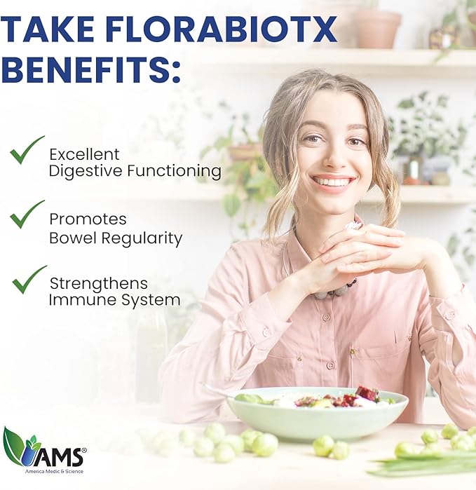 America Medic & Science Florabiotix Probiotic (30 Capsules) | Dietary Supplement for Men and Women| 50 Billion Live Cultures | 10 Probiotic Strains | Supports Digestive and Immune Health