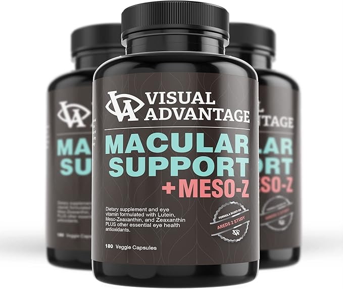 Visual Advantage® Macular Support + Meso-Z – Blue Light Eye Vitamin with Triple Antioxidants for Advanced Protection Against Digital Screens (180-Count)