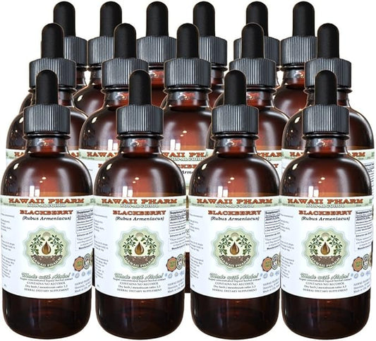 BlackBerry Alcohol-Free Liquid Extract, BlackBerry (Rubus Armeniacus) Root Glycerite Hawaii Pharm Natural Herbal Supplement 15x4 oz