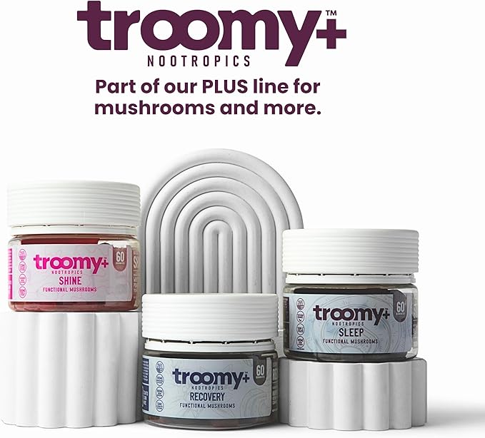 Troomy Sleep Reishi + Melatonin Great Tasting Mushroom Gummies - Supports Restful Sleep - Black Raspberry - 30 Count