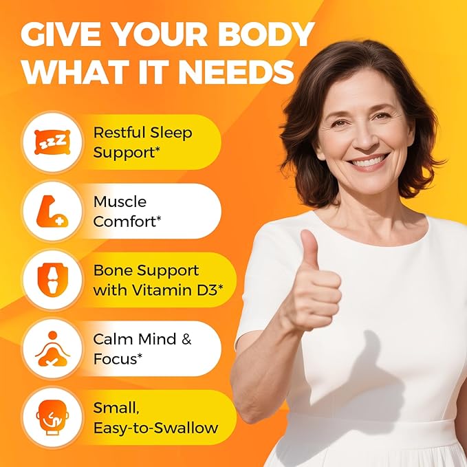 Magnesium Supplement Softgels, Easy Absorption Magnesium Glycinate 400mg with Vitamin B6,D3, High Bioavailability Magnesium for Sleep & Calm Support, Nervous, Muscle & Bone Health
