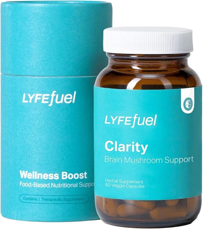 LyfeFuel Adaptogen Blend for Focus & Productivity | Natural Nootropic Mushroom Supplement & Organic Herb Complex to Boost Brain Power | Lion’s Mane, Cordyceps, Bacopa, Gotu Kola | 60 Vegan Capsules
