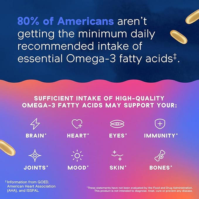 Oceanblue Omega 3 Supplement for Women | Burpless Fish Oil 720mg with Vitamin D3 | Heart Immune Support, Molecularly Distilled Orange Flavor (30 Count One a Day Omega)