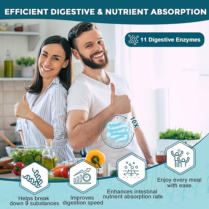 Probiotics for Women-Men Digestive Health with 120 Billion CFUs, Prebiotics and Probiotics for Women-Men, Digestive Enzymes, Nutrient Absorption, Immune Support, 90 Veggie Caps (45 Days Supply)