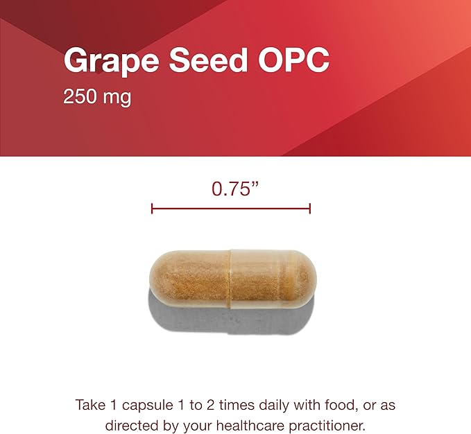 PROTOCOL FOR LIFE BALANCE Grape Seed OPC - 250mg - 90% Polyphenols - with Rutin & Amla Fruit Extract - Grape Seed Capsule - Non-GMO & Kosher - 90 Veg Caps