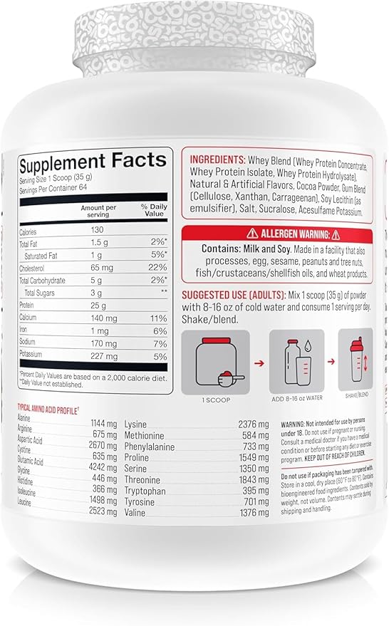Whey Protein Powder, 25g Protein, Complete Amino Acid Profile, Gluten-Free, Low Fat, RBST-Free, Supports Muscle Recovery & Antibody Health (5 Pound, Boston Cream Donut)