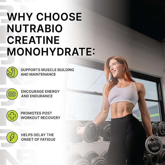 NutraBio Pure Micronized Creatine Monohydrate Powder Supplement, Unflavored, (150 g) - Supports Bulk Muscle Energy, Recovery, and Strength - HPLC Tested Creatine Powder Supplement for Men and Women