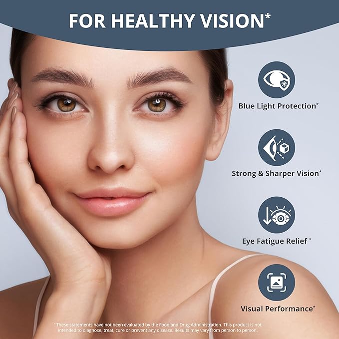 NuBest AREDS 2 Eye Vitamins with Beta Carotene Carrot Powder, 20mg Lutein, 4mg Zeaxanthin, Bilberry, Grape Seed, BioPerine, B-Complex, Multivitamin for Eye Health | 60 Vegan Capsules | 1 Month Supply