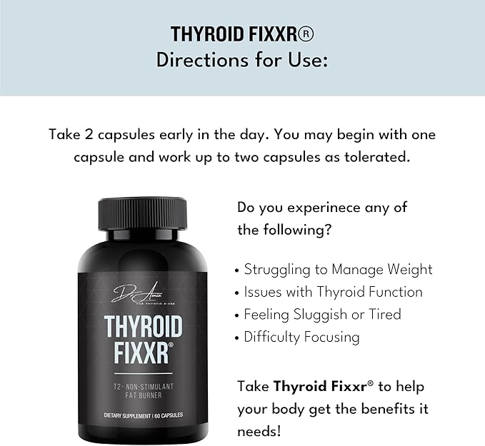 Thyroid Support by Dr. Amie | T2 Thyroid Supplement | 30 Day Supply, 60 Capsules