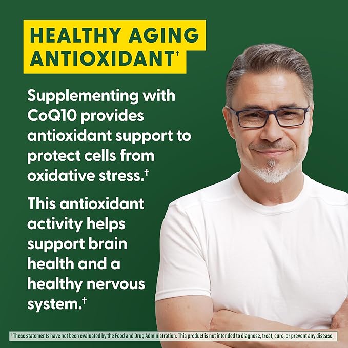 MegaFood High Absorption CoQ10 200mg Per Serving - with BioPerine Black Pepper Extract - Antioxidant Support for Cellular Energy & Healthy Aging - 60 Heart Health Supplements Capsules, 60 Servings
