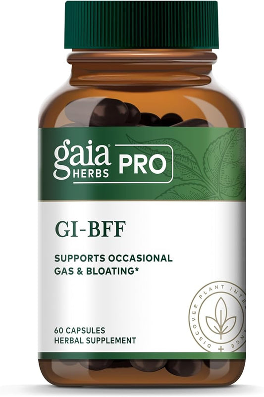 GAIA HERBS PRO GI-BFF Digestive Health Support Supplement - GI Health Supplement with Organic Fennel & Cinnamon Bark - Benegut for Occasional Gas & Bloating* - 60 Capsules (60 Servings)