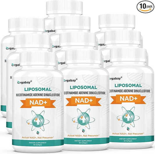 Orgabay Liposomal NAD+ Supplement 500 mg, High Absorption, Boost NAD+ with TMG 250 mg, Actual NAD Plus More Efficient Than Nicotinamide Riboside, Support Cellular Energy, Healthy Aging | 600 Softgels