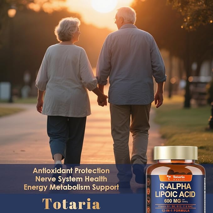 R Alpha Lipoic Acid 600mg - ALA Supplement for Neuropathy & Antioxidant Support Capsules, Nerve Health, Cell Energy, Metabolism and Anti-Aging, Non-GMO, Gluten Free, Vegan Safe 120 Counts