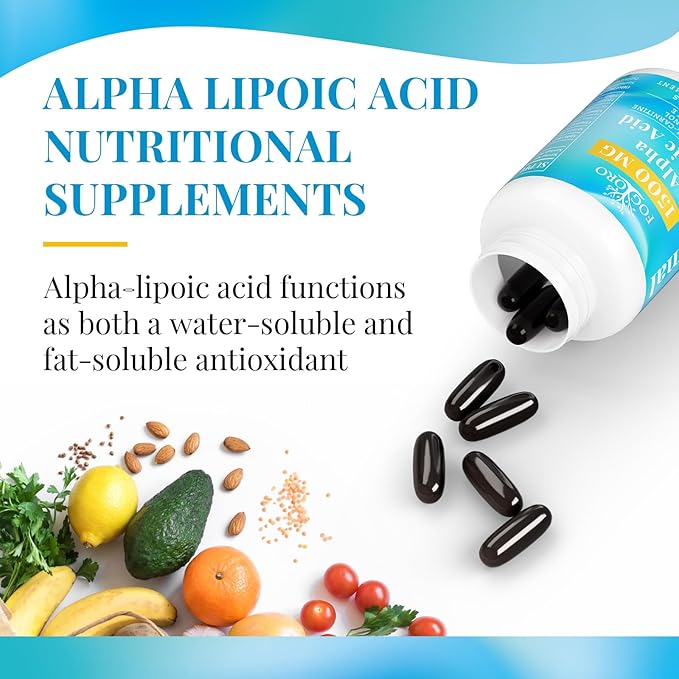 Fogoro Alpha Lipoic Acid 1500 mg-Liposomal ALA Supplement for Cellular Energy Production,Lipid Metabolism,Free Radical Scavenger,60 Softgels