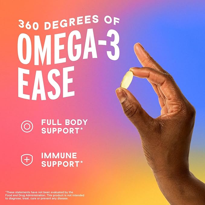 Oceanblue Omega 3 Supplement for Women | Burpless Fish Oil 720mg with Vitamin D3 | Heart Immune Support, Molecularly Distilled Orange Flavor (30 Count One a Day Omega)