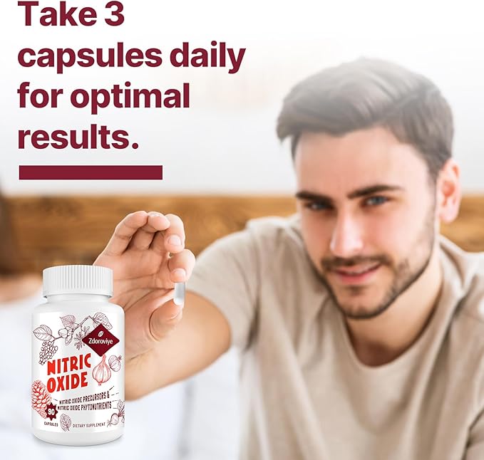 Nitric Oxide Supplement for Men, 90 Capsules (2 Pack)
