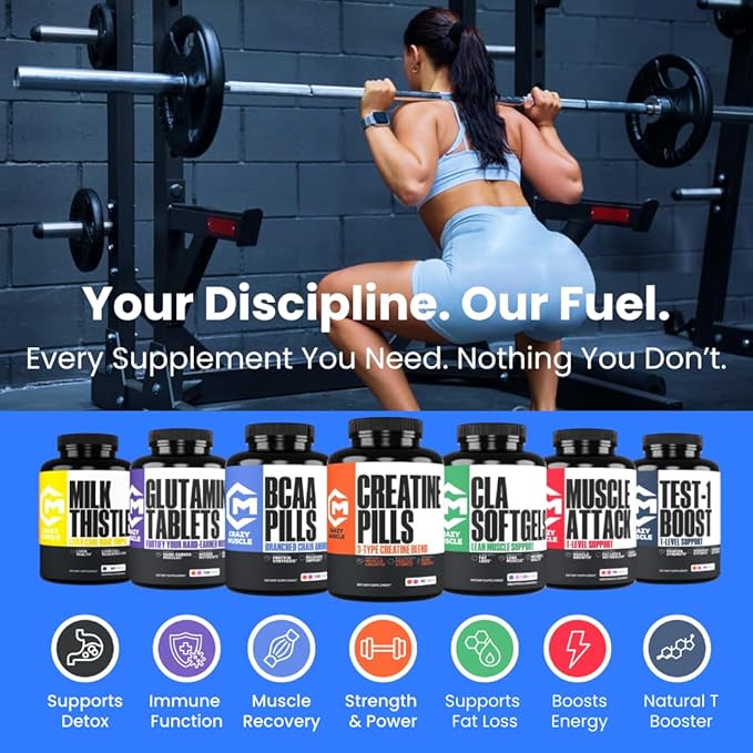 Creatine Capsules, 5g Premium 3X ThreeAtine Pre Workout Bulk Muscle Mass Gainer, High Absorption Easy to Take Creatine Monohydrate Pills Alternative Optimum Performance for Men Women, 180 Capsules