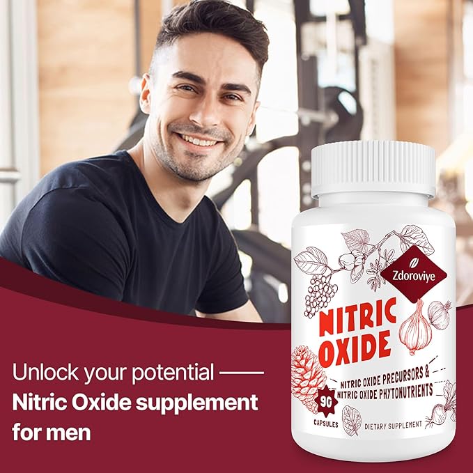 Nitric Oxide Supplement for Men, 90 Capsules (1 Pack)