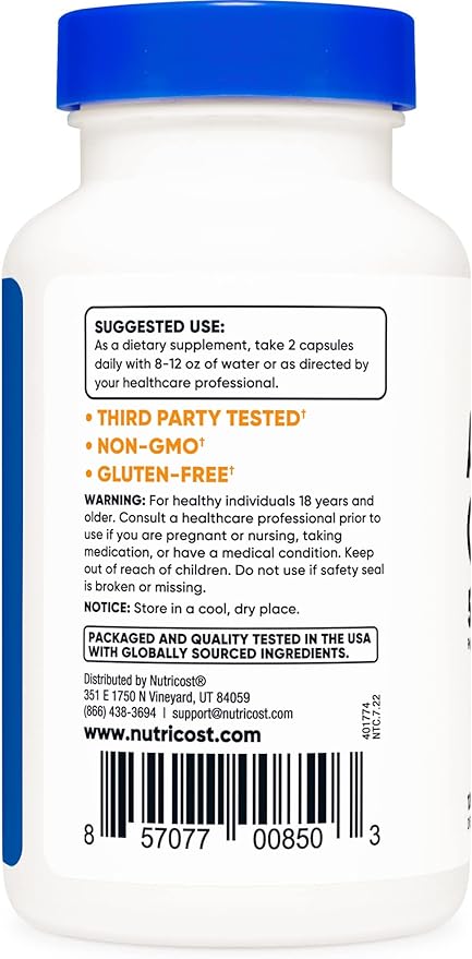 Nutricost Activated Charcoal 520mg, 120 Capsules - Premium Powder, Non-GMO & Gluten Free (3 Bottles)