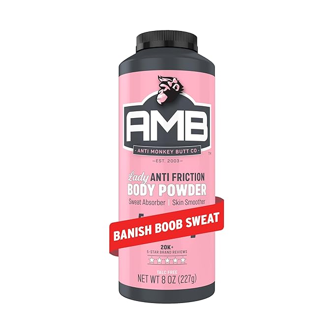 Anti Monkey Butt Body Powder for Women - Talc-Free, Sweat-Absorbing, Anti-Chafing Powder with Calamine - Hypoallergenic Formula - 8 oz