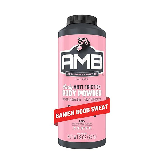 Anti Monkey Butt Body Powder for Women - Talc-Free, Sweat-Absorbing, Anti-Chafing Powder with Calamine - Hypoallergenic Formula - 8 oz