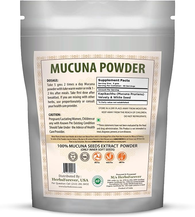 Mucuna Pruriens Seed Powder 2X Potency Extract (2:1) | Purple & Yellow Seeds Blend, Velvet Bean, Non-GMO, Vegan, 230g | Supports Energy, Vitality, and Overall Wellness
