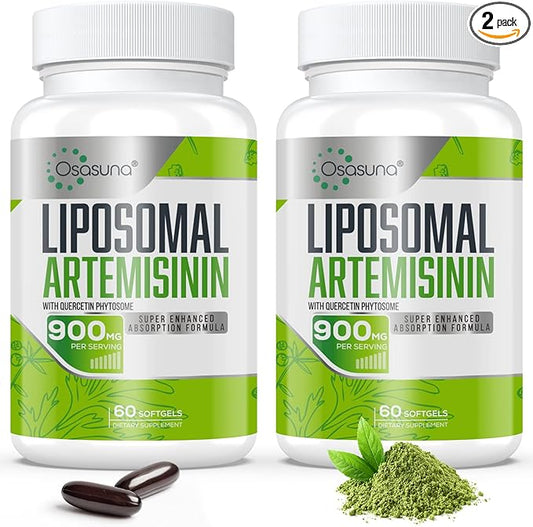 900 mg Liposomal Artemisinin for Maximum Absorption, Sweet Wormwood Extract(Artemisia Annua) with Quercetin Phytosome 200 mg, 120 Softgels