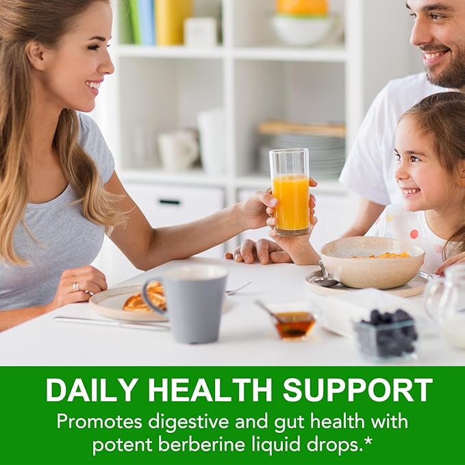 Berberine Supplement Liquid 60ml, Berberine with Ceylon Cinnamon, Berberine Drops with Turmeric Curcumin, Bitter Melon, Immune Support, Digestive Health Support