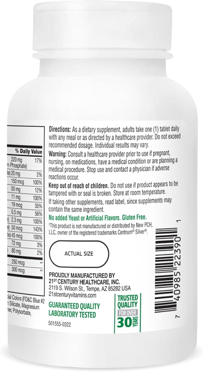 21st Century Sentry Senior Tablets, 125-Count (22390)