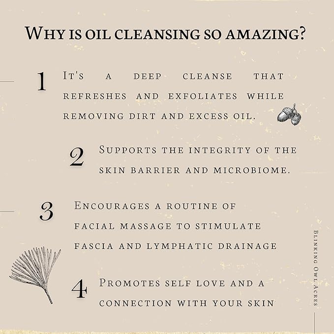 Neem & Sulfur Oil Cleanse | Natural Face Cleanser with Organic Ingredients | Hydrating & Soothing | Good for Acne & Rosacea | Non-Irritating Formula for All Skin Types | 2 oz