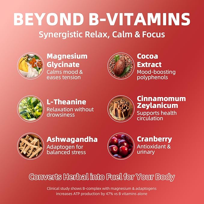 Super B-Complex Liquid Drops | B12 Methylcobalamin + Methyl Folate | B Vitamins Complex w/B3,B5,B6,B7, Ashwagandha & L-Theanine for Energy, Focus & Immunity, Vegan Raspberry 2fl Oz
