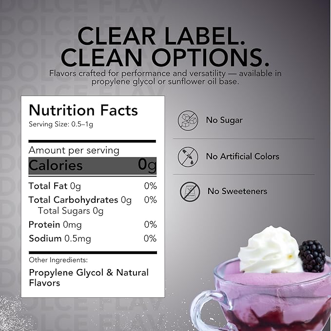 Dolce Flav Blackberry Extract - 2 Ounce Water-Soluble Multipurpose Flavoring Ideal for Baked Goods, Beverages, Coffee, Desserts & Ice Cream - Perfect Kitchen Gift for Holidays