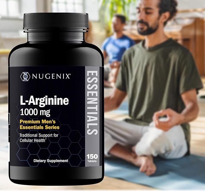 Nugenix Essentials L-Arginine Amino Acid Supplement, 1000 mg, 300 Tablets