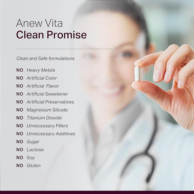 Anew Vitaㅤ Policosanol Supplement - Healthy Lipid Levels, Platelet Function & Circulation, Cuban Sourced Sugarcane, 40mg per Serving, Non-GMO, Gluten-Free - 120 Veggie Capsules, Made in USA