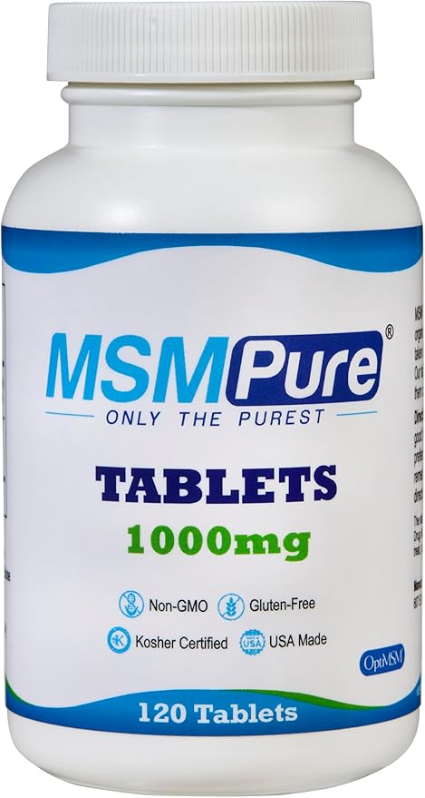 KALA HEALTH MSMPure MSM Tablets – 1,000 mg US-Made MSM per Tablet for Joint Health, Skin Appearance, Hair & Nail Support – Coated for Easy Swallowing, Tasteless – 120 Count