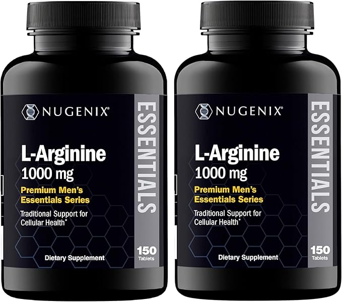 Nugenix Essentials L-Arginine Amino Acid Supplement, 1000 mg, 300 Tablets