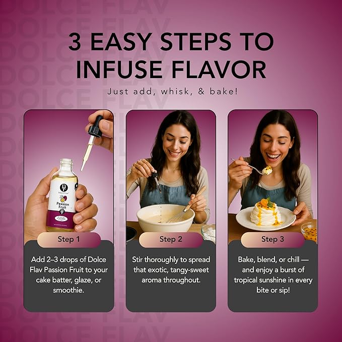 Dolce Foglia Passion Fruit Extract - 2 Ounce Oil-Soluble Multipurpose Flavoring Ideal for Candy Making, Baking, Lip Balm, and Ice Cream - Passion Fruit Concentrate Perfect for Weight Management