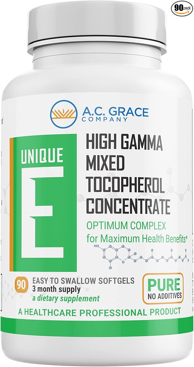 UNIQUE E A.C. Grace Company, Mixed Tocopherols Concentrate Softgels, 90 Count