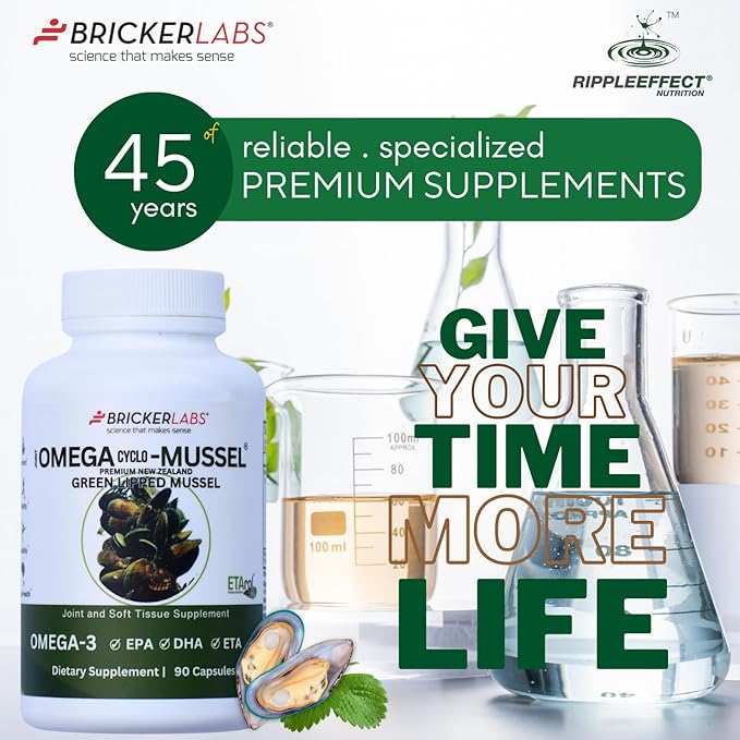 Omega Cyclo - Mussel Joint Health Supplement, Premium New Zealand Green Lipped Mussel, Full Spectrum Omega Joint Supplements for Joint Health and Comfort, 90 Capsules
