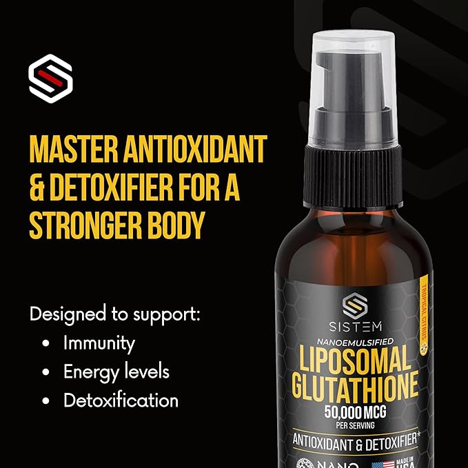 Sistem Liposomal Glutathione Supplement, Antioxidants, Detox Cleanse, Immune Support Supplement, Vitamin C, Liposomal Spray, Glutathione Serum, Tropical Citrus Flavor