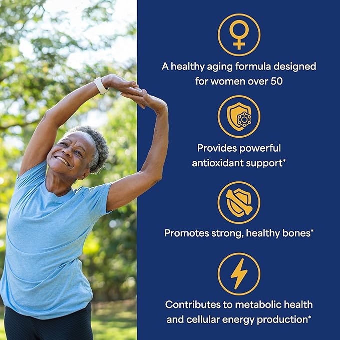 Puritan's Pride Ultra Woman 50 Plus High Potency Performance Time Release Daily Multivitamin with Zinc, Supplement to Support Healthy Aging and Cellular Energy Production, 2 Month Supply, 120 Count