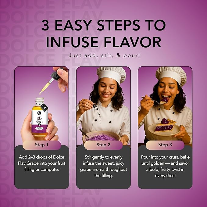 Dolce Flav Grape Extract – 2 Ounce Oil-Soluble Kosher, Sugar-Free, Concentrated Fruit Flavor for Candy, Chocolates & Desserts, Includes Measured Dropper