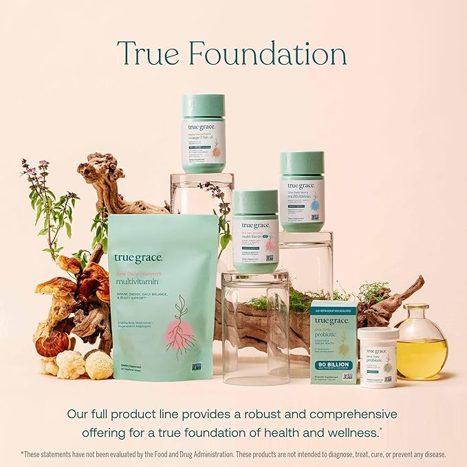 True Grace One Daily Women’s Probiotic - 30 Vegetarian Capsules - 90 Billion CFU - Digestive, Vaginal & Immune Health - Gluten & Soy Free