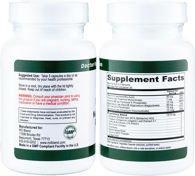 Nature’s Biotic - Expert Formulated Supplement - Immune Functions & System Wellness - Key Vitamins & Minerals - Powerful Berberine, Oregano, Garlic, Magnesium, Zinc - 90 Capsules (2 Pack)