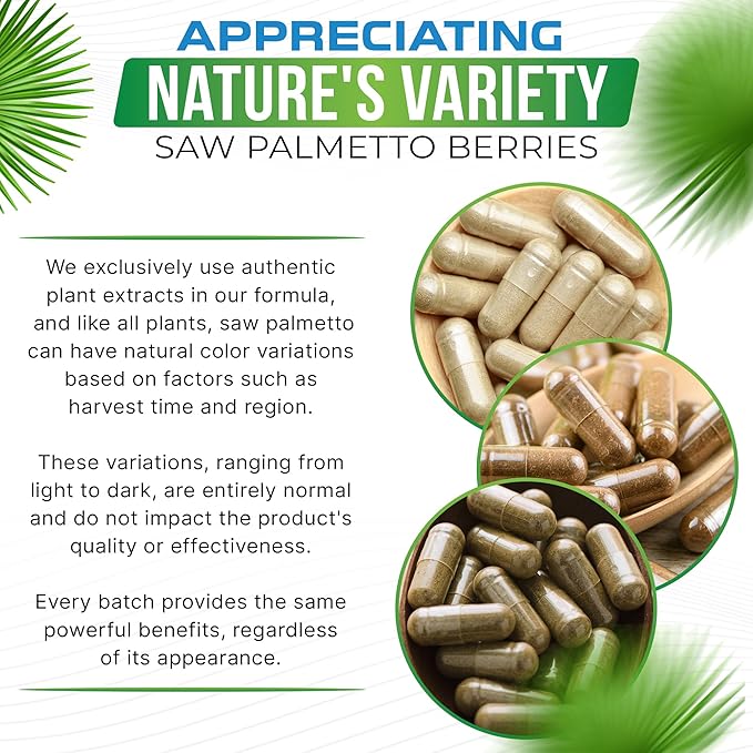 Saw Palmetto Berries & Extract - 1500 mg Saw Palmetto Supplement for Men & Women - DHT Blocker for Hair Growth, Prostate Support & Urinary Health - 120 Vegan Capsules