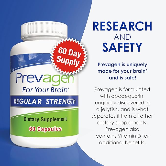 Prevagen Regular Strength - 60 Capsules (2 Month Supply) | Formulated for Your Brain | 10mg of Apoaequorin Plus Vitamin D3