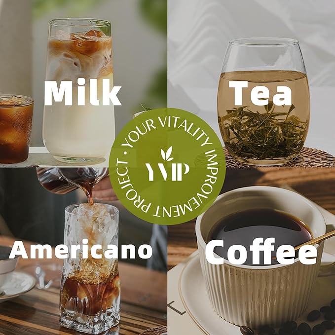 YVIP Green Coffee Bean Extract Powder 3g - Rich of Chlorogenic Acid, Antioxidant-Rich, Lower Caffeine, Clean & Pure, with Polydextrose, Supports Digestion, Metabolism & Blood Sugar (10 Count)